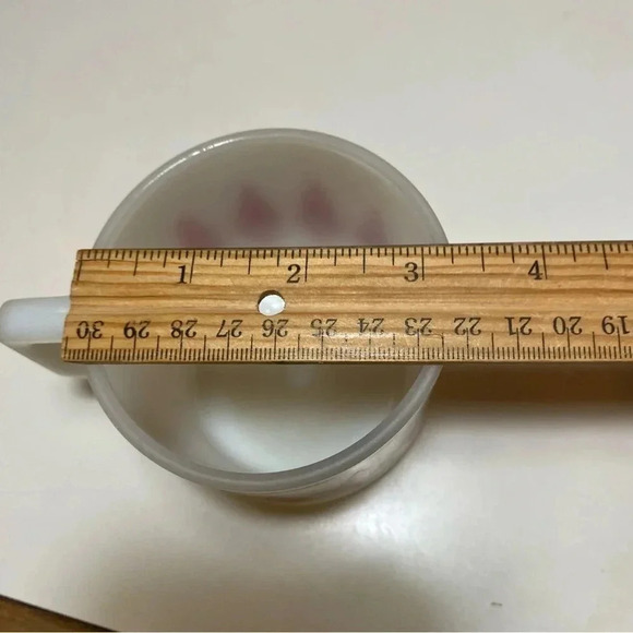 SOLD Vintage Fire King Anchor Hocking Mug Milk Glass Harlequin Red Diamond USA - Picture 6 of 8